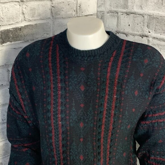 Vintage 90s Tundra Merino Wool Grandpa Dad Sweater Retro Crewneck Pullover - Picture 2 of 10